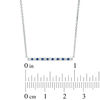 Thumbnail Image 3 of Vera Wang Love Collection Blue Sapphire and 1/15 CT. T.W. Diamond Alternating Bar Necklace in Sterling Silver - 19"