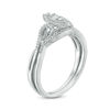 Thumbnail Image 2 of 1/8 CT. T.W. Composite Diamond Marquise Frame Twist Bridal Set in Sterling Silver