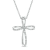 Thumbnail Image 1 of Diamond Accent Loop Cross Pendant in Sterling Silver