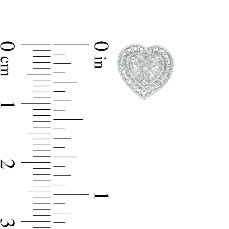 Main Image 2 of Diamond Accent Heart Frame Stud Earrings in Sterling Silver