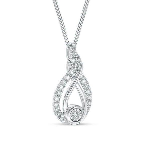 Interwovenâ¢ 1/10 CT. T.w. Diamond Pendant in Sterling Silver - 19"