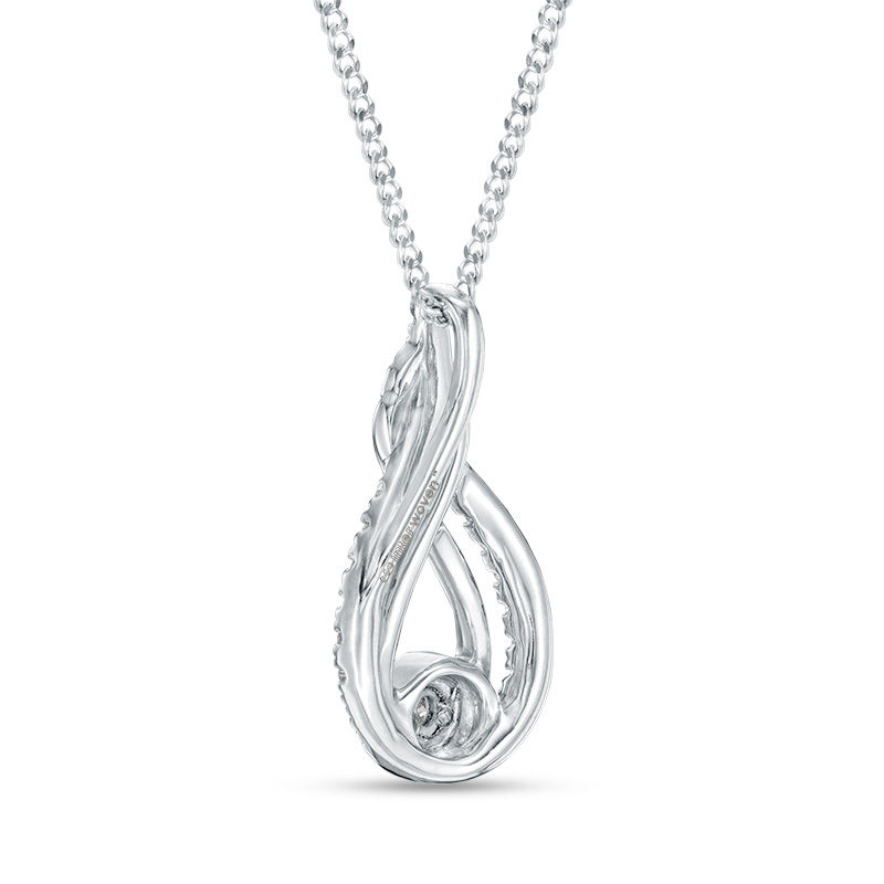 Main Image 5 of Interwoven™ 1/10 CT. T.W. Diamond Pendant in Sterling Silver - 19"