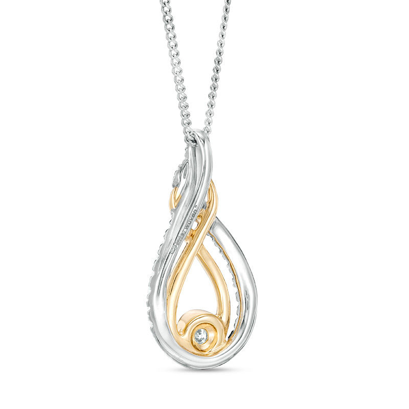 Main Image 4 of Interwoven™ 1/3 CT. T.W. Diamond Pendant in 10K Two-Tone Gold - 19"