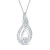 Thumbnail Image 3 of Interwoven™ 1/2 CT. T.W. Diamond Pendant in 10K White Gold - 19"