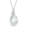 Thumbnail Image 5 of Interwoven™ 1/2 CT. T.W. Diamond Pendant in 10K White Gold - 19"