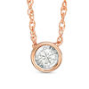 Thumbnail Image 0 of 1/10 CT. Diamond Solitaire Necklace in 10K Rose Gold
