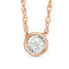 Thumbnail Image 1 of 1/10 CT. Diamond Solitaire Necklace in 10K Rose Gold