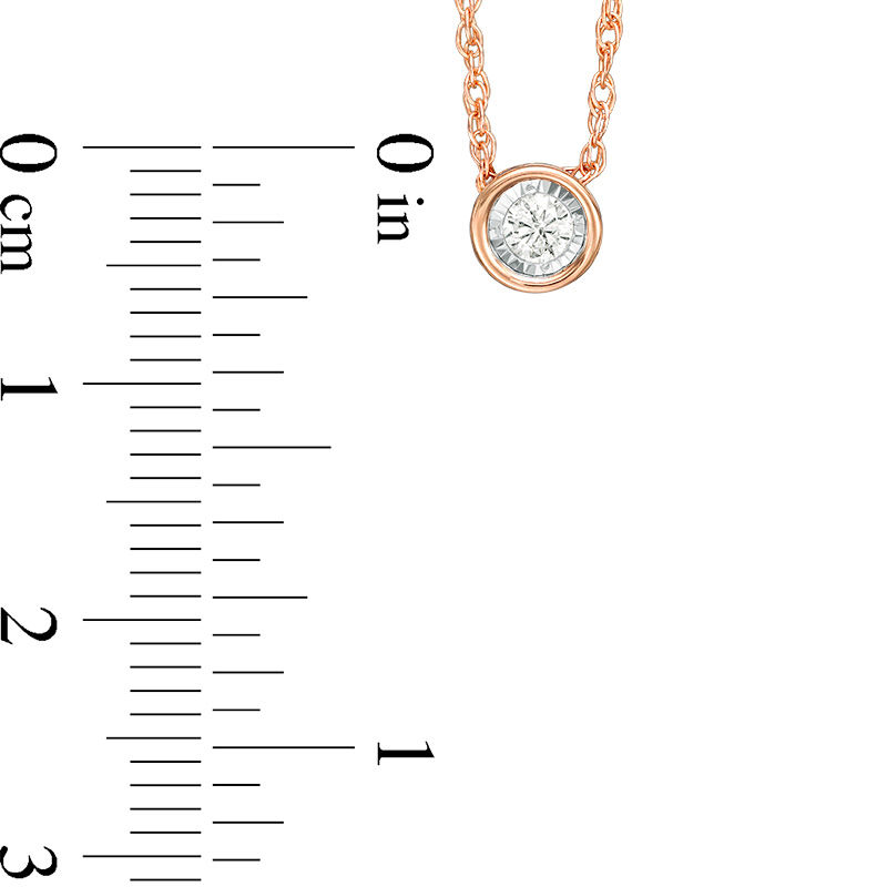 1/10 CT. Diamond Solitaire Necklace in 10K Rose Gold
