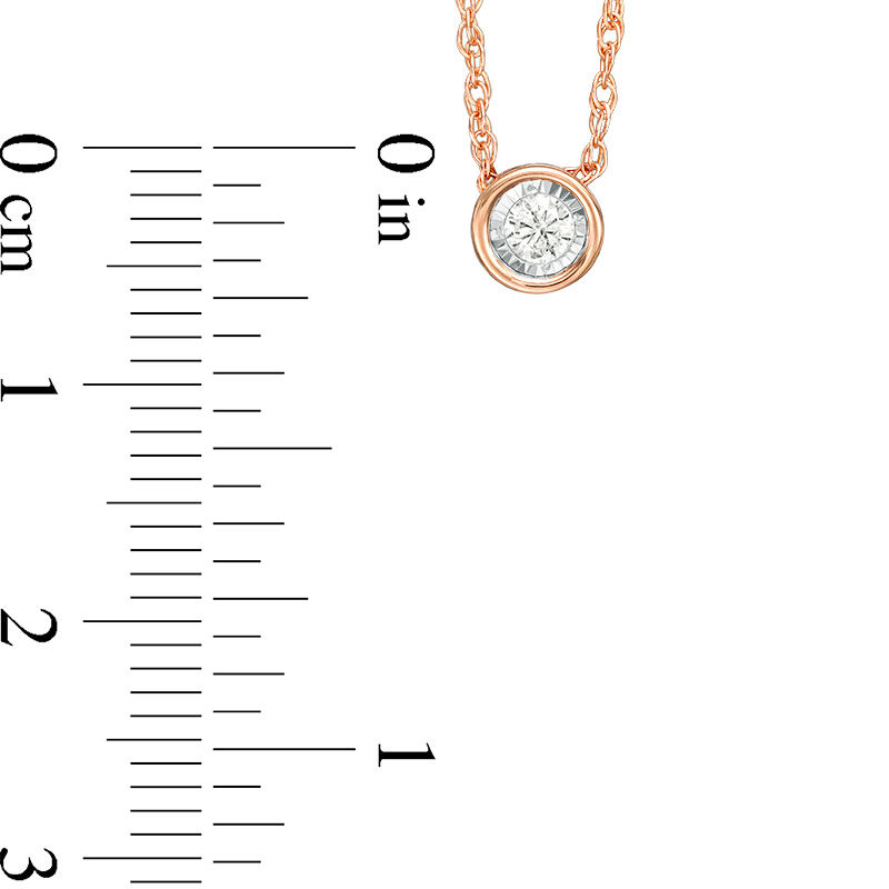Main Image 2 of 1/10 CT. Diamond Solitaire Necklace in 10K Rose Gold