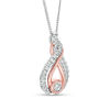 Thumbnail Image 2 of Interwoven™ 1/6 CT. T.W. Diamond Pendant in Sterling Silver and 10K Rose Gold - 19"