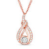 Thumbnail Image 1 of Interwoven™ 1/10 CT. T.W. Diamond Pendant in 10K Rose Gold - 19"