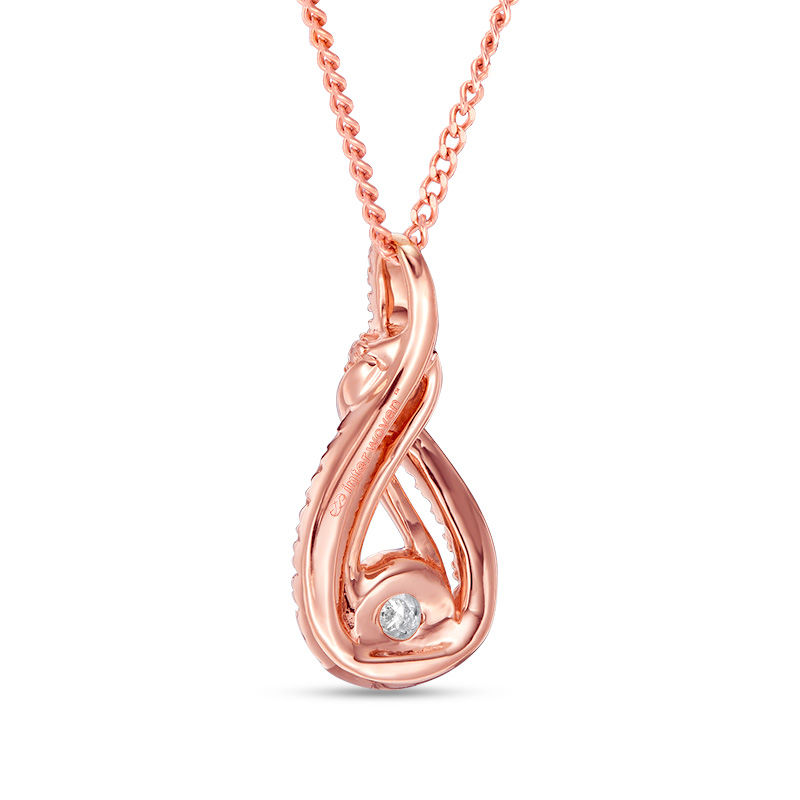 Main Image 4 of Interwoven™ 1/10 CT. T.W. Diamond Pendant in 10K Rose Gold - 19"