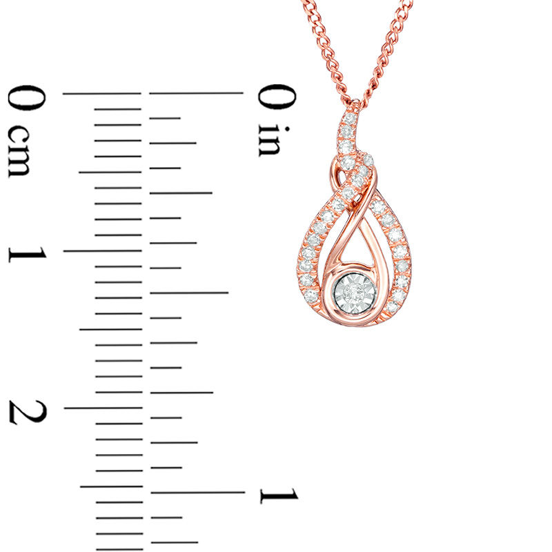 Main Image 5 of Interwoven™ 1/10 CT. T.W. Diamond Pendant in 10K Rose Gold - 19"