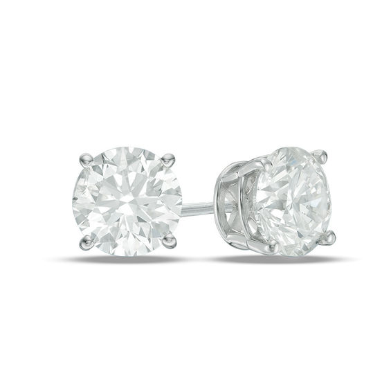3 CT. T.w. Diamond Solitaire Stud Earrings in 14K White Gold