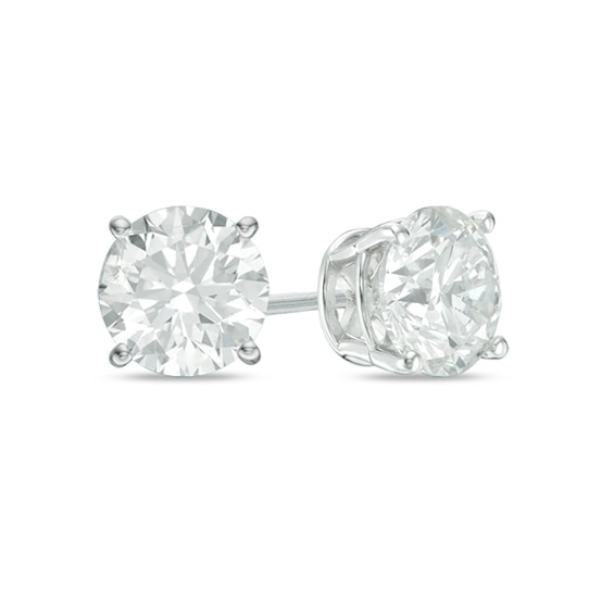 2 CT. T.w. Diamond Solitaire Stud Earrings in 14K White Gold
