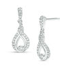 Thumbnail Image 1 of Interwoven™ 1/4 CT. T.W. Diamond Drop Earrings in 10K White Gold