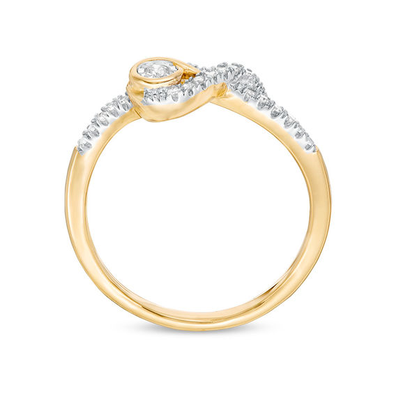 Interwovenâ¢ 1/10 CT. T.w. Diamond Ring in 10K Gold