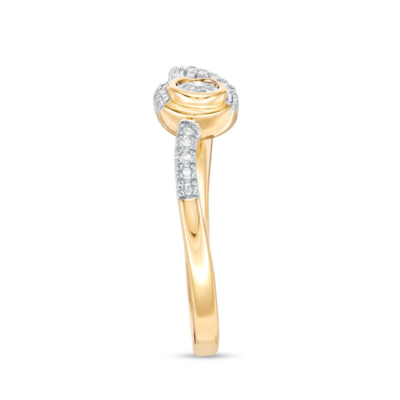 Main Image 3 of Interwoven™ 1/10 CT. T.W. Diamond Ring in 10K Gold