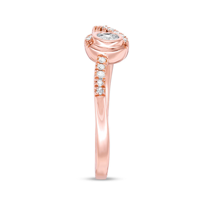 Main Image 3 of Interwoven™ 1/10 CT. T.W. Diamond Ring in 10K Rose Gold