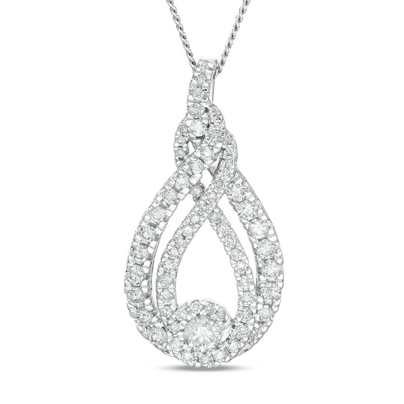 Main Image 1 of Interwoven™ 1 CT. T.W. Diamond Pendant in 10K White Gold - 19"