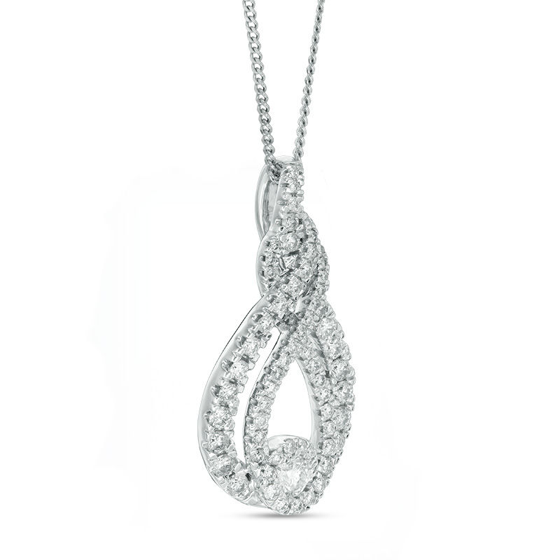 Main Image 2 of Interwoven™ 1 CT. T.W. Diamond Pendant in 10K White Gold - 19"