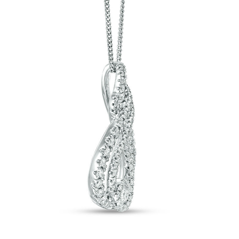 Main Image 3 of Interwoven™ 1 CT. T.W. Diamond Pendant in 10K White Gold - 19"