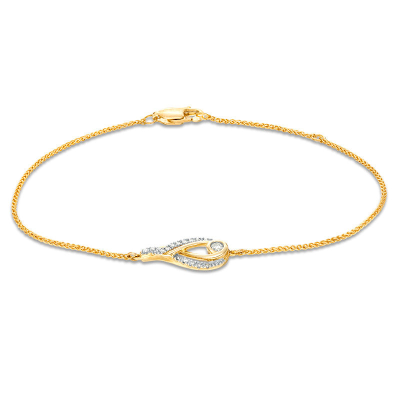 Main Image 1 of Interwoven™ 1/6 CT. T.W. Diamond Bracelet in 10K Gold - 7.75"