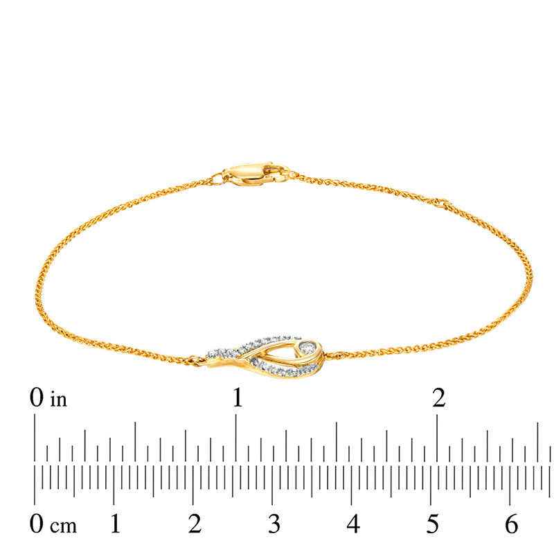 Main Image 3 of Interwoven™ 1/6 CT. T.W. Diamond Bracelet in 10K Gold - 7.75"