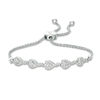 Thumbnail Image 1 of Interwoven™ 1/20 CT. T.W. Diamond Bolo Bracelet in Sterling Silver - 9.5"