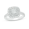 Thumbnail Image 1 of 1 CT. T.W. Princess-Cut Diamond Double Frame Engagement Ring in 14K White Gold