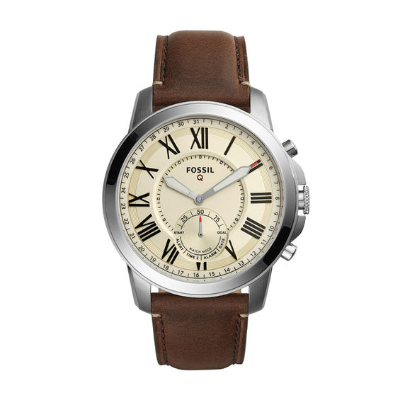 Men's Fossil Q Grant Strap Hybrid Smart Watch with White Dial (Model: Ftw1118)