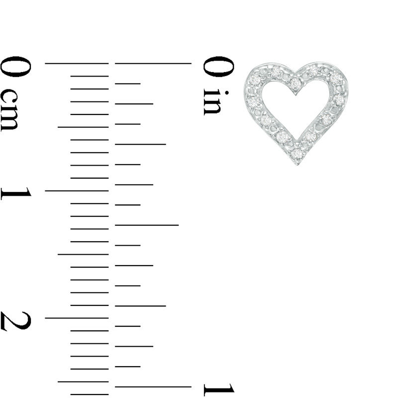 1/20 CT. T.W. Diamond Heart and Heartbeat Mismatch Stud Earrings in Sterling Silver