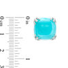 Thumbnail Image 1 of 14.0mm Cushion-Cut Cabochon Blue Chalcedony Stud Earrings in Sterling Silver