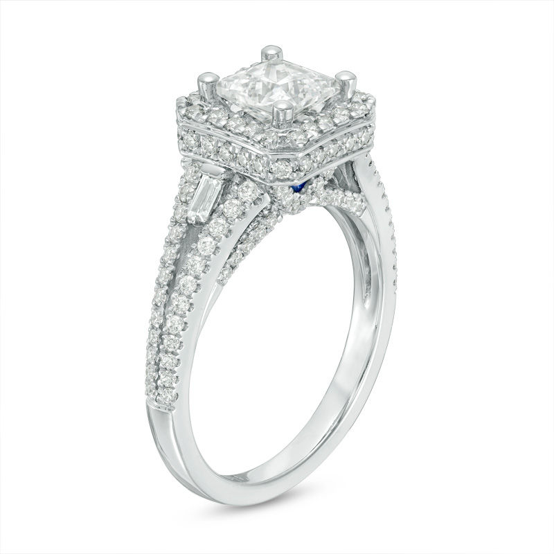Main Image 2 of Vera Wang Love Collection 1-3/4 CT. T.W. Certified Princess-Cut Diamond Frame Engagement Ring in 14K White Gold (I/SI2)