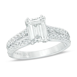 Vera Wang Love Collection 2 CT. T.W. Certified Emerald-Cut Diamond Engagement Ring in 14K White Gold (I/SI2)