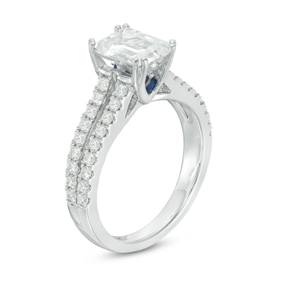 Zales Vera Wang Love Collection 2 CT. T.w. Certified Emerald Cut Diamond Engagement Ring in 14K White Gold I Si2 Liberty Center