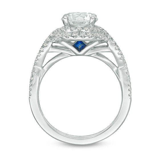 Vera Wang Love Collection 2 CT. T.w. Certified Diamond Frame Twist Engagement Ring Platinum (I/Si2)