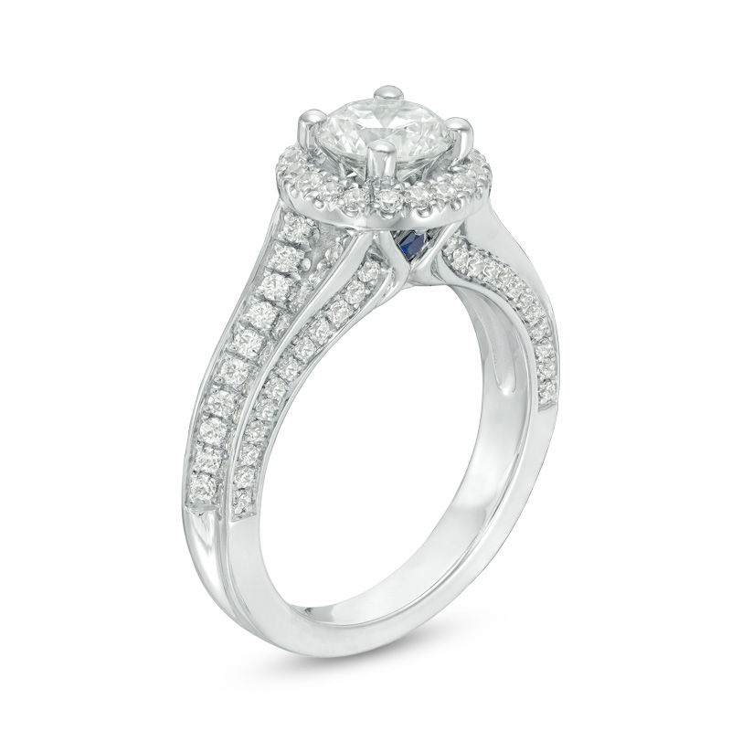 Main Image 2 of Vera Wang Love Collection 1-3/4 CT. T.W. Certified Diamond Frame Engagement Ring in 14K White Gold (I/SI2)