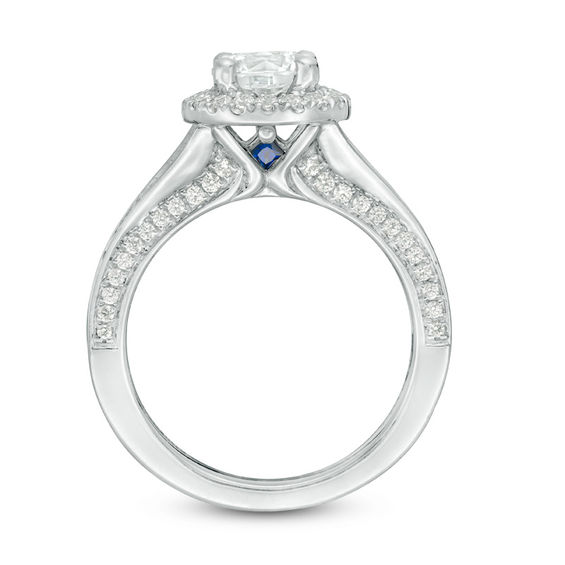 Vera Wang Love Collection 1-3/4 CT. T.w. Certified Diamond Frame Engagement Ring 14K White Gold (I/Si2)
