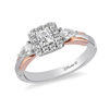 Thumbnail Image 0 of Enchanted Disney Snow White 1 CT. T.W. Princess-Cut Frame Engagement Ring in 14K Two-Tone Gold