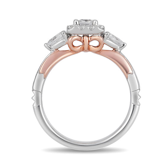 Enchanted Disney Snow White 1 CT. T.w. Princess-Cut Frame Engagement Ring in 14K Two-Tone Gold