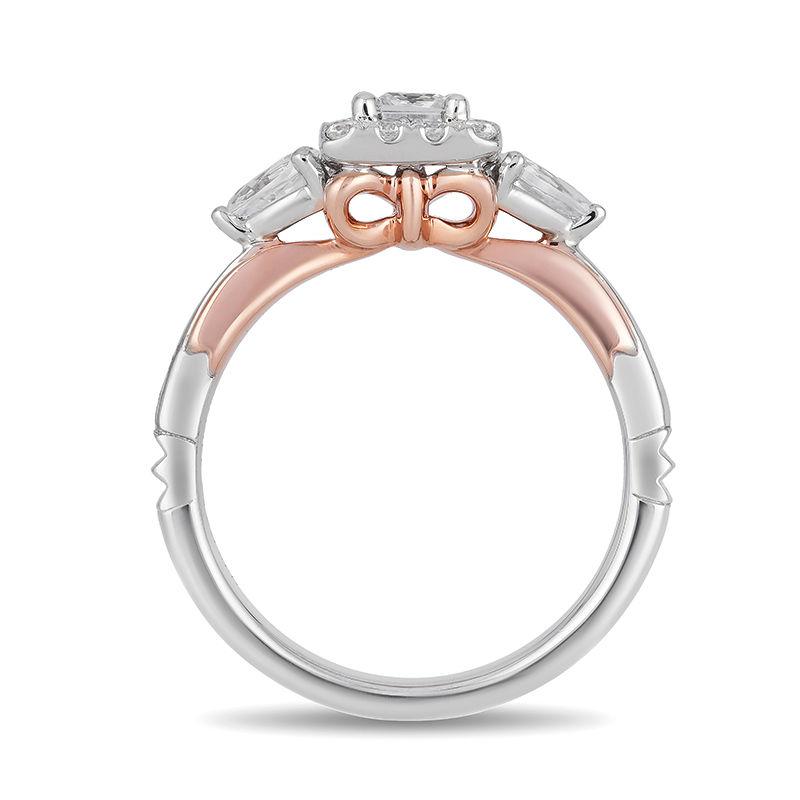 Enchanted Disney Snow White 1 CT. T.W. Princess-Cut Frame Engagement Ring in 14K Two-Tone Gold
