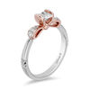 Thumbnail Image 2 of Enchanted Disney Snow White 1/2 CT. T.W. Princess-Cut Diamond Bow Engagement Ring in 14K Two-Tone Gold