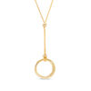 Thumbnail Image 1 of Made in Italy Diamond-Cut Open Circle Drop Necklace in 14K Gold - 17"