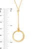 Thumbnail Image 2 of Made in Italy Diamond-Cut Open Circle Drop Necklace in 14K Gold - 17"