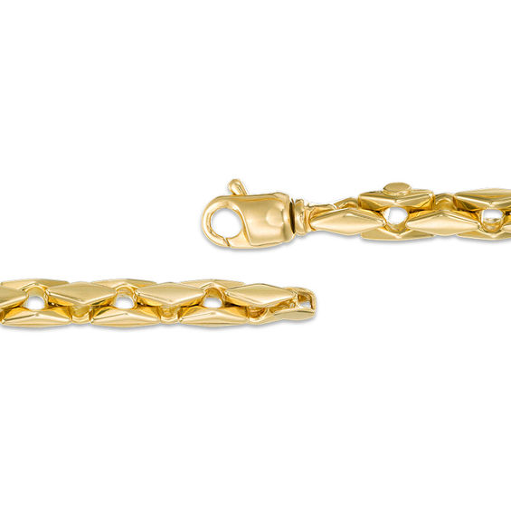 5.0mm Squared Link Chain Bracelet in 10K Gold - 8.25"