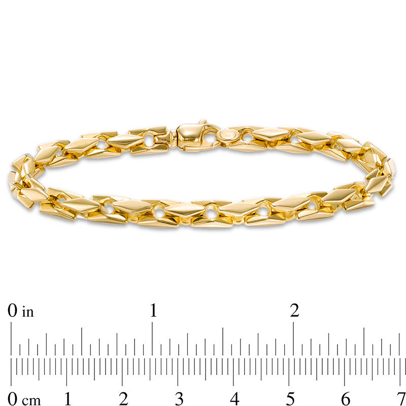 Main Image 3 of 5.0mm Squared Link Chain Bracelet in 10K Gold - 8.25"