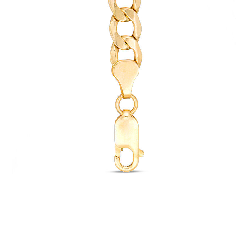 Main Image 2 of Men's 7.0mm Light Curb Chain Bracelet in 10K Gold - 8.5&quot;
