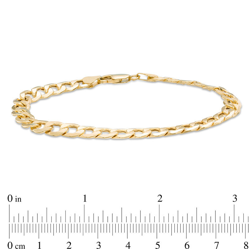 Main Image 3 of Men's 7.0mm Light Curb Chain Bracelet in 10K Gold - 8.5&quot;