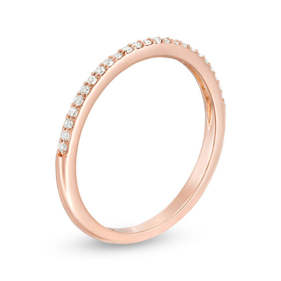 1/10 CT. T.w. Diamond Contour Band in 14K Rose Gold